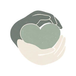 서로 감싸는 손과 하트